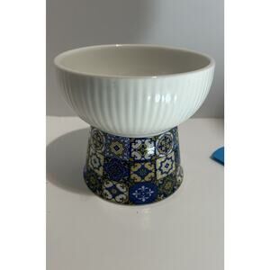 Mosaic Raised Cat Water Food Bowl Happy Dining Comfort Stress Free for Pets